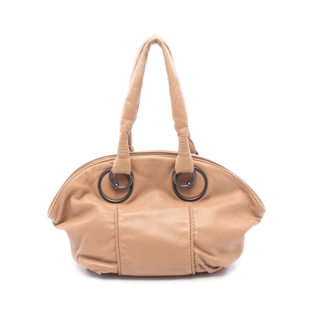 Bottega Veneta Braided Tote Bag Beige Cream leather ring braiding pink